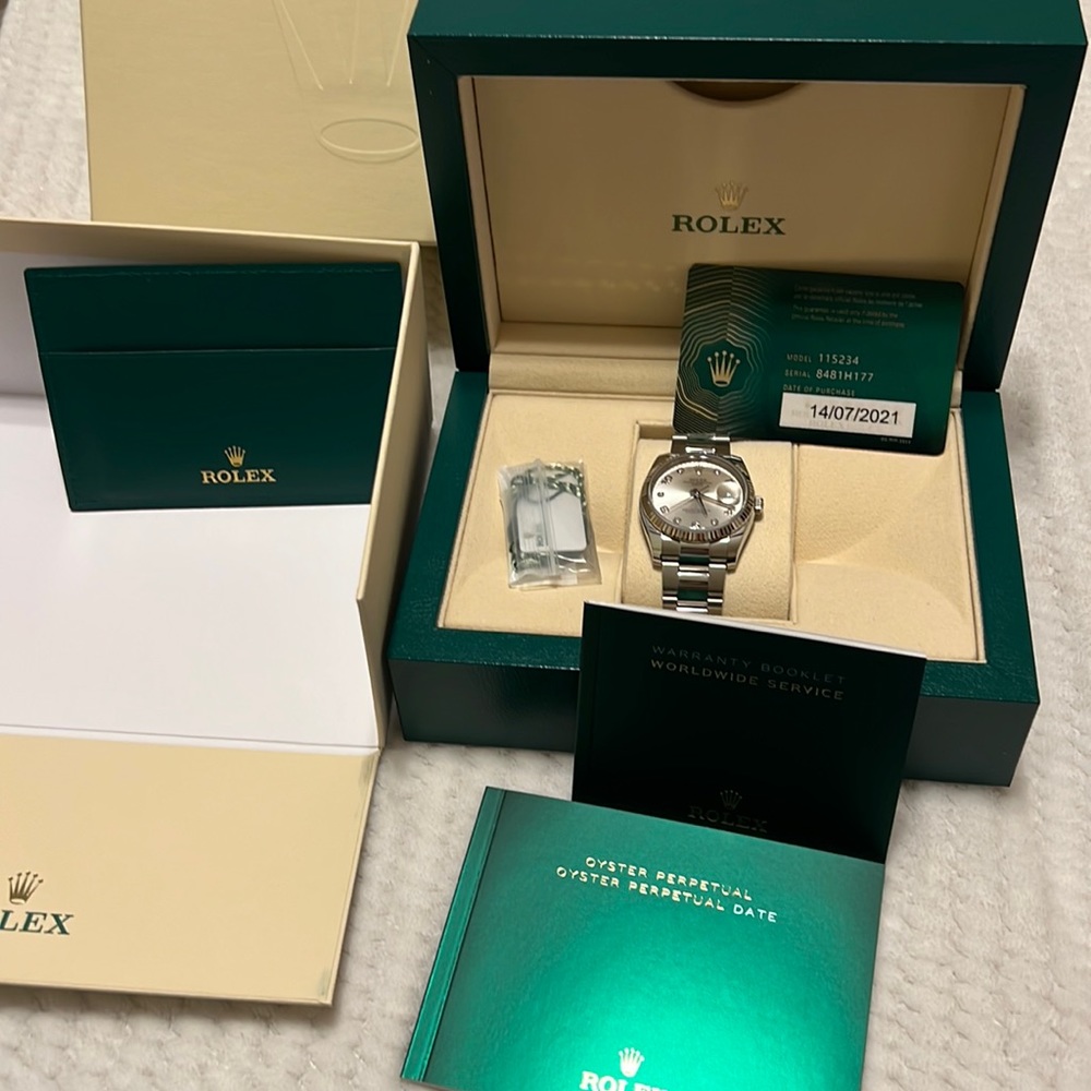 Rolex datejust 34 diamond ls watch